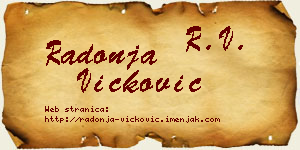 Radonja Vicković vizit kartica